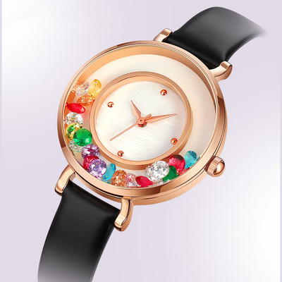 Модные и элегантные кварцевые часы из сплава Gem Watch для женщин