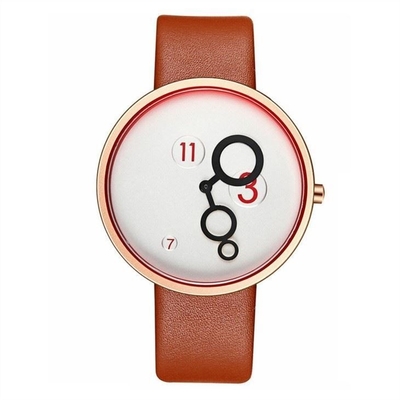 стекло кожи PU Nubuck дозора кварца женщин ремня 220mm минеральное закаленное
