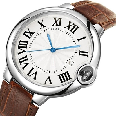 фермуар Sandproof пряжки кожаного ремня наручных часов кварца сплава шкалы 42mm
